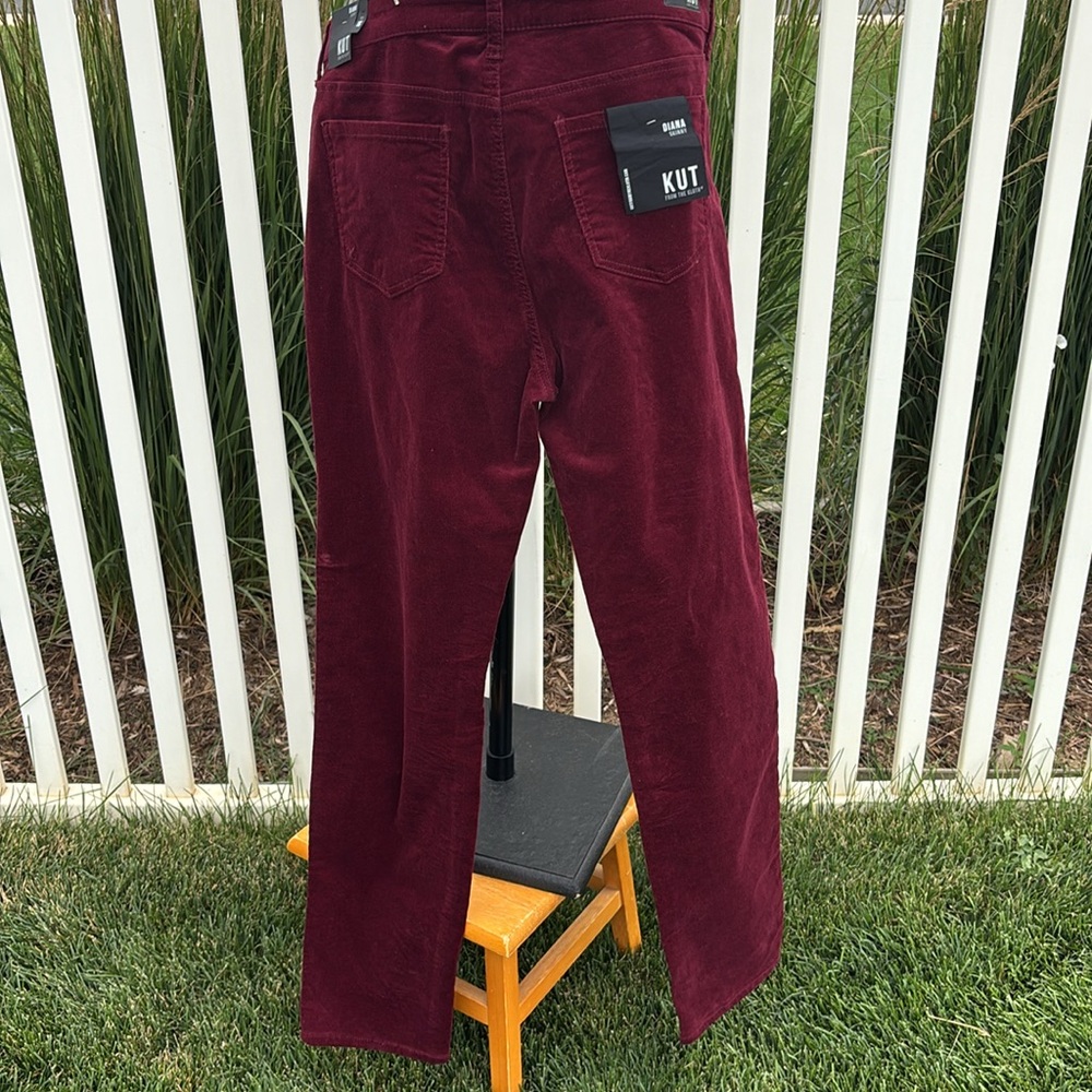 Kut from the Kloth NWT Burgundy Corduroy NWT Diana Skinny High Rise Size 16 - Picture 6 of 7